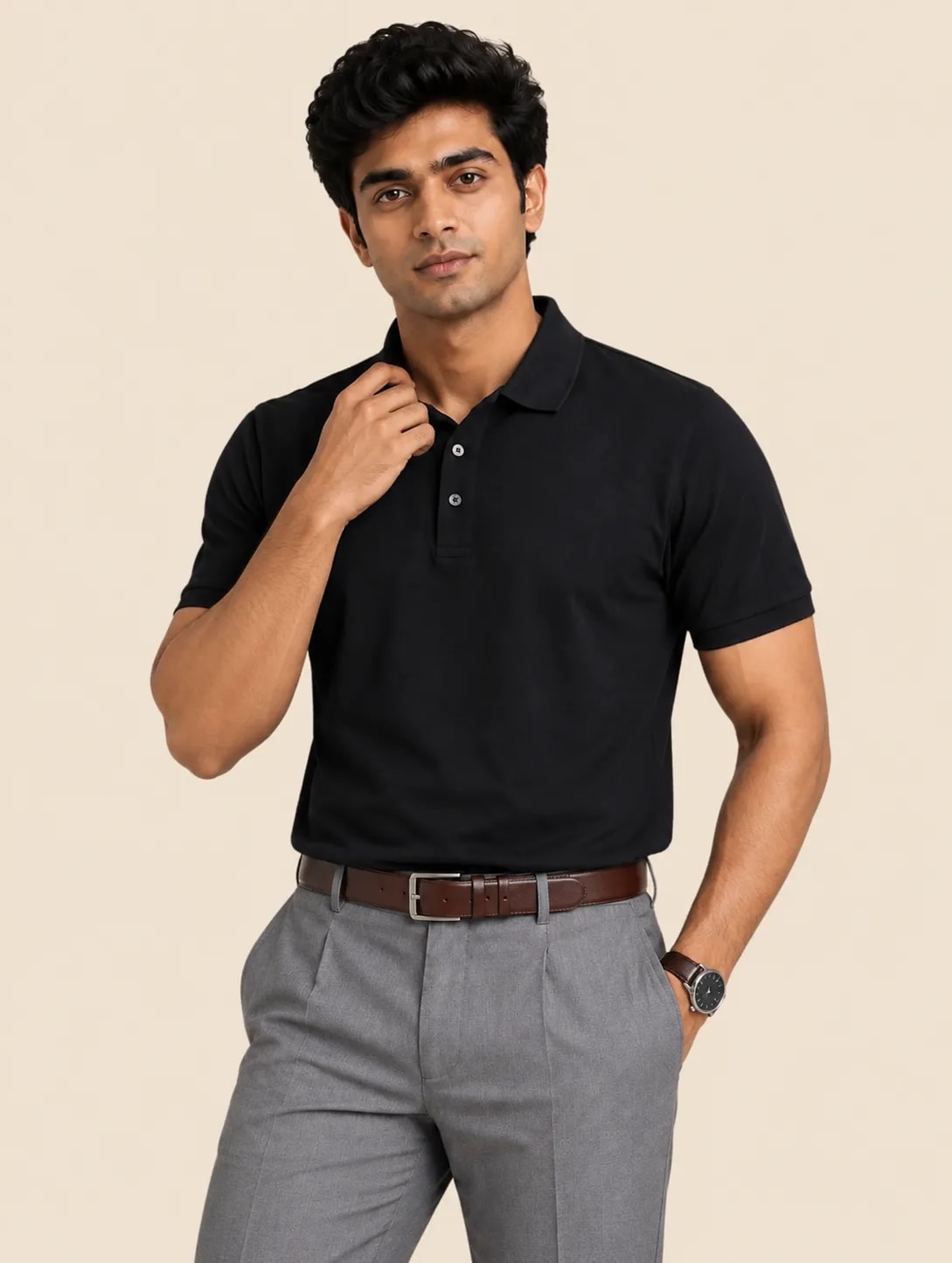 Classic Men's Polo T-Shirt - Black