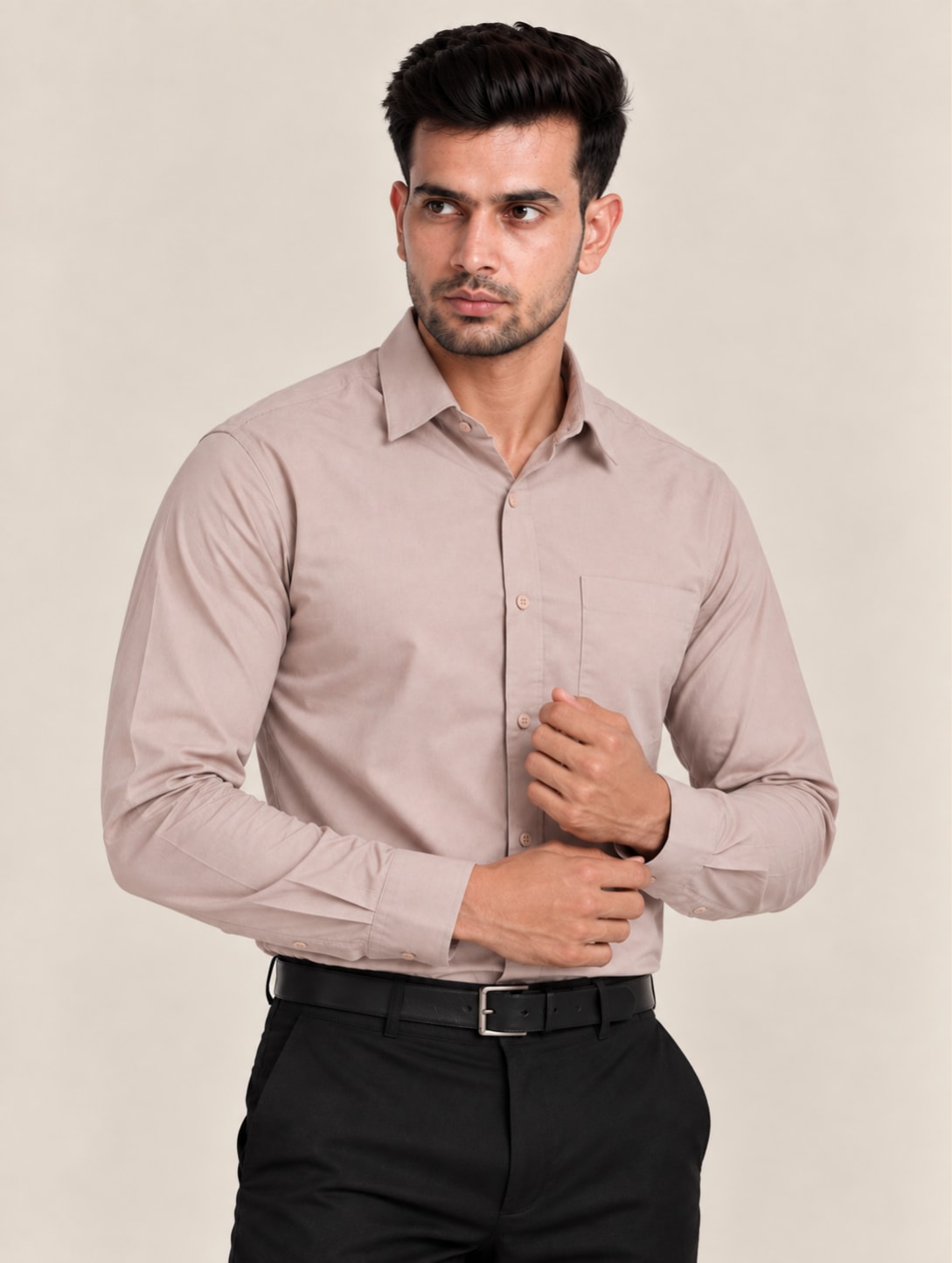 Heritage Cotton Men's Formal Shirt - Nude Pink