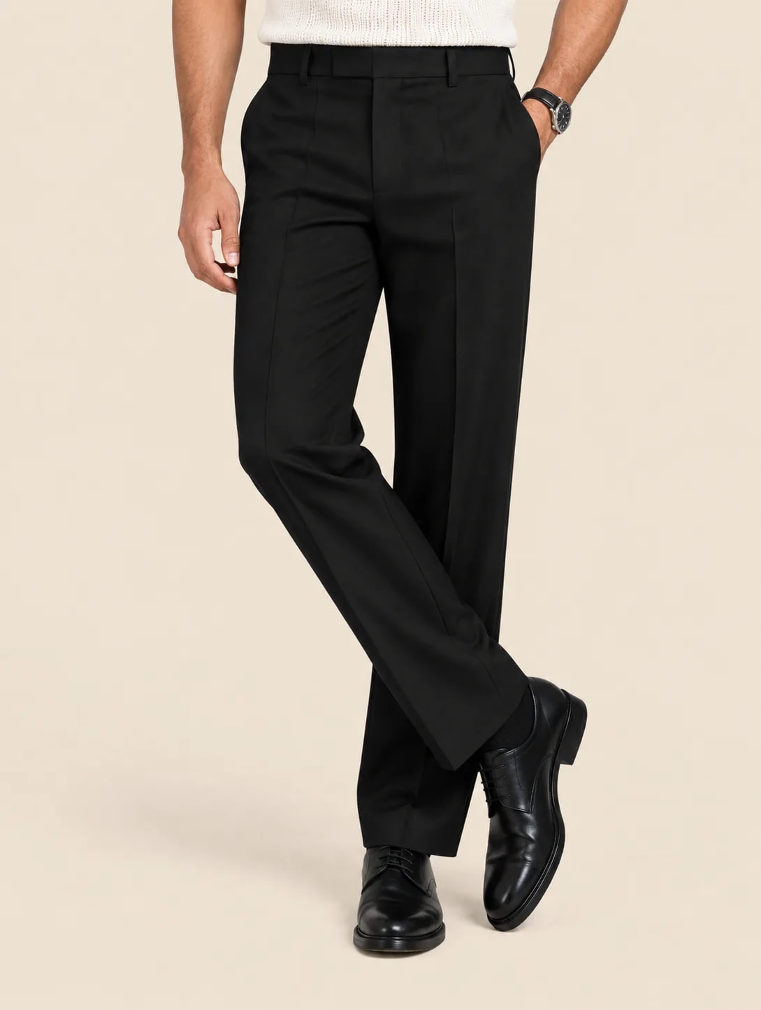 Milano Men's Formal Straight Fit Trousers - Black