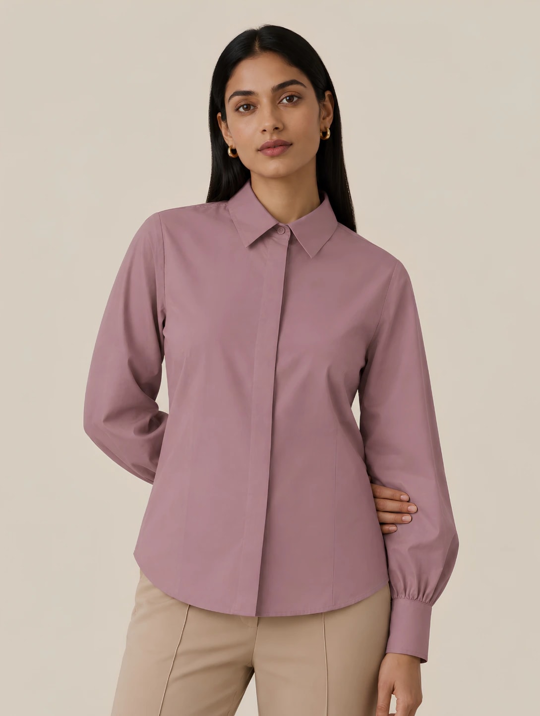 Signature TR Victorian Shirt - Mauve Pink
